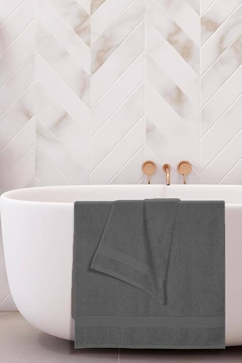 Kadın/Erkek Banyo Ve Baş Havlusu Hamam Seti%100 Pamuklu banyo Havlu Takımı (Antrasit)