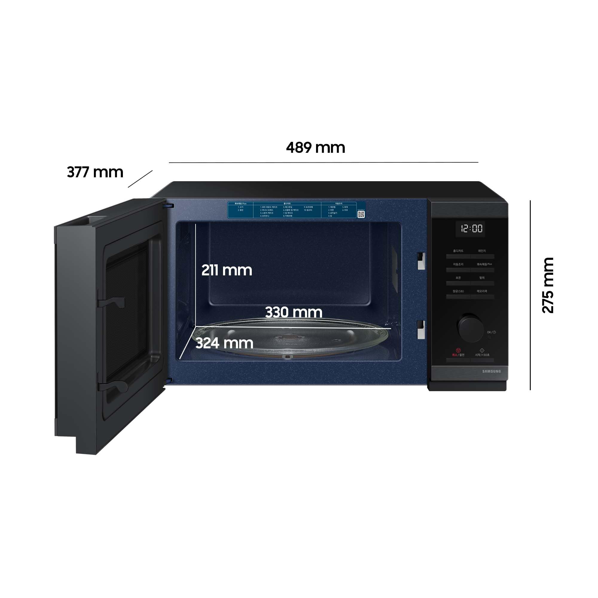 Samsung MS23DG4504AGE1 Solo-Mikrowelle 23 l 800 W Schwarz Edelstahl