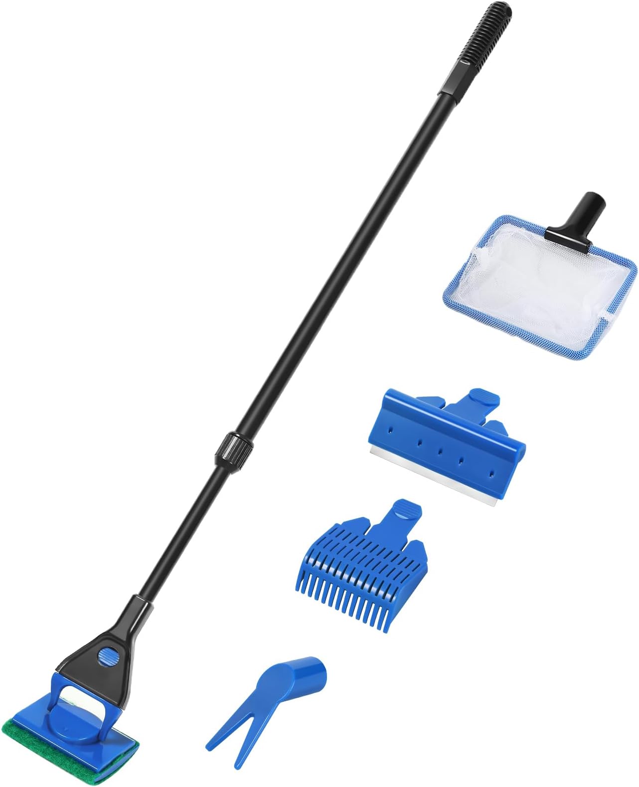 AQUANEAT Aquarium Cleaning Tools, Fish Tank Cleaner Kit with Adjustable Long Handle