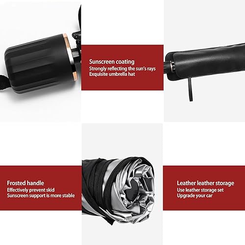 Miniatura 6 de yvshy Paquete de 1 paraguas protector plegable para automóvil, 55 x 31 pulgadas, diseño de apertura, paraguas protector para salpicadero, apto para