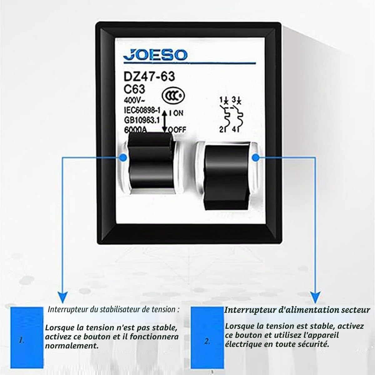 Régulateur de Tension Automatique 220V 15000VA Stabilisateur de Tension Ultra Basse pour la Maison Stabilisateur d'alimentation électrique