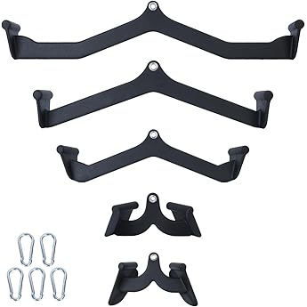 Rengue LAT Pull Down Bar T-Bar V-Bar Pulley Cable Machine LAT Pulldown Attachments Back Tricep Pull Down Attachment Strength Training Handle Grips LAT Pulldown Bar Press Down Exercises for Home Gym