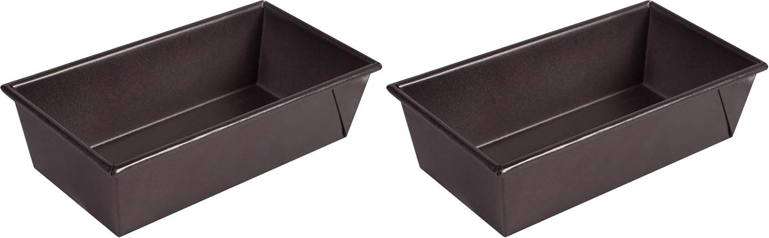Winco Non-Stick Loaf Pan, 1-1/2 Pound, Aluminized Steel,Black (Pack of 2)