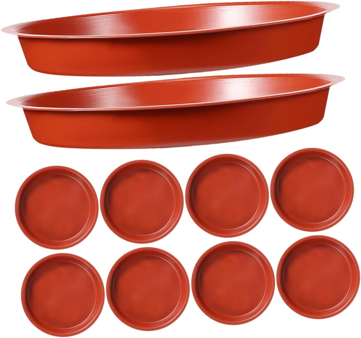 MERRYHAPY 50pcs Round Plastic Plant Saucer Tray for Potted Plants Drip Trays for Indoor and Outdoor Use for Flower Pots and Bonsai