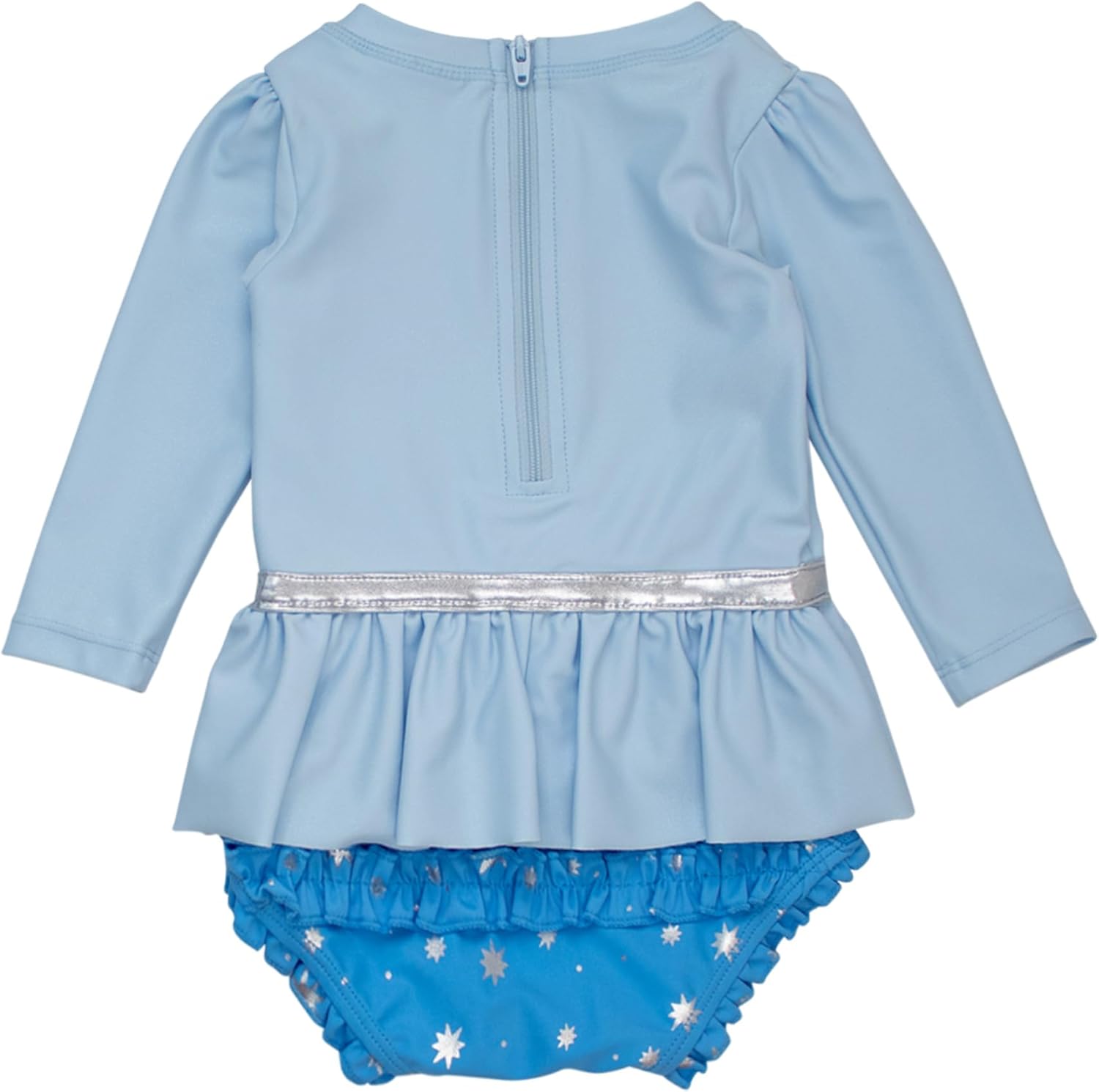 RuffleButts Baby Girls UPF50+ Princess Long Sleeve Bow Skirted One Piece Swimsuit - Image 4