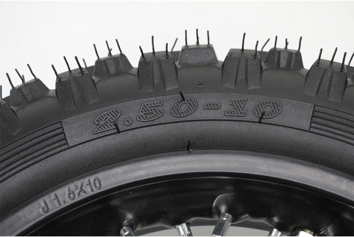 X-PRO 10" Rear Wheel Rim Tire 2.5-10 with 12mm Bearing Assembly for Dirt Bikes