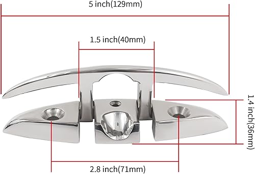 Vista 14 de Tacos plegables de acero inoxidable 316 de 5 pulgadas y 6 pulgadas de grado marino, tacos abatibles para kayak de barco y decoración con cierre