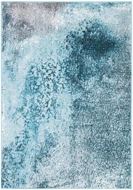 SAFAVIEH Skyler Collection Accent Rug - 2' x 4', Silver & Blue, Modern Abstract Design, Non-Shedding & Easy Care, Ideal for High Traffic Areas in Entryway, Living Room, Bedroom (SKY163G)
