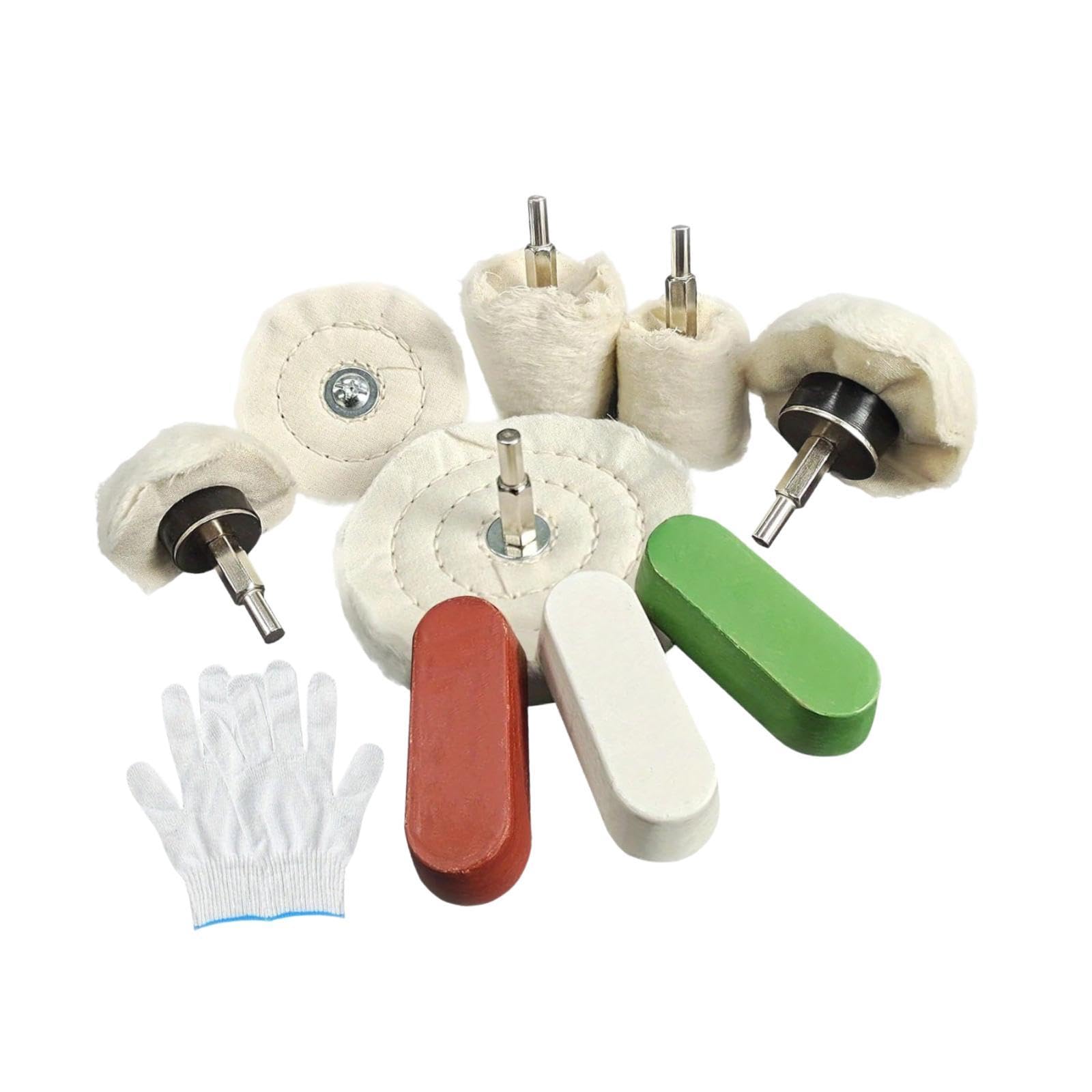 Qianly Ensemble de 6 disques pour polissage et gants pour nettoyage des moyeux