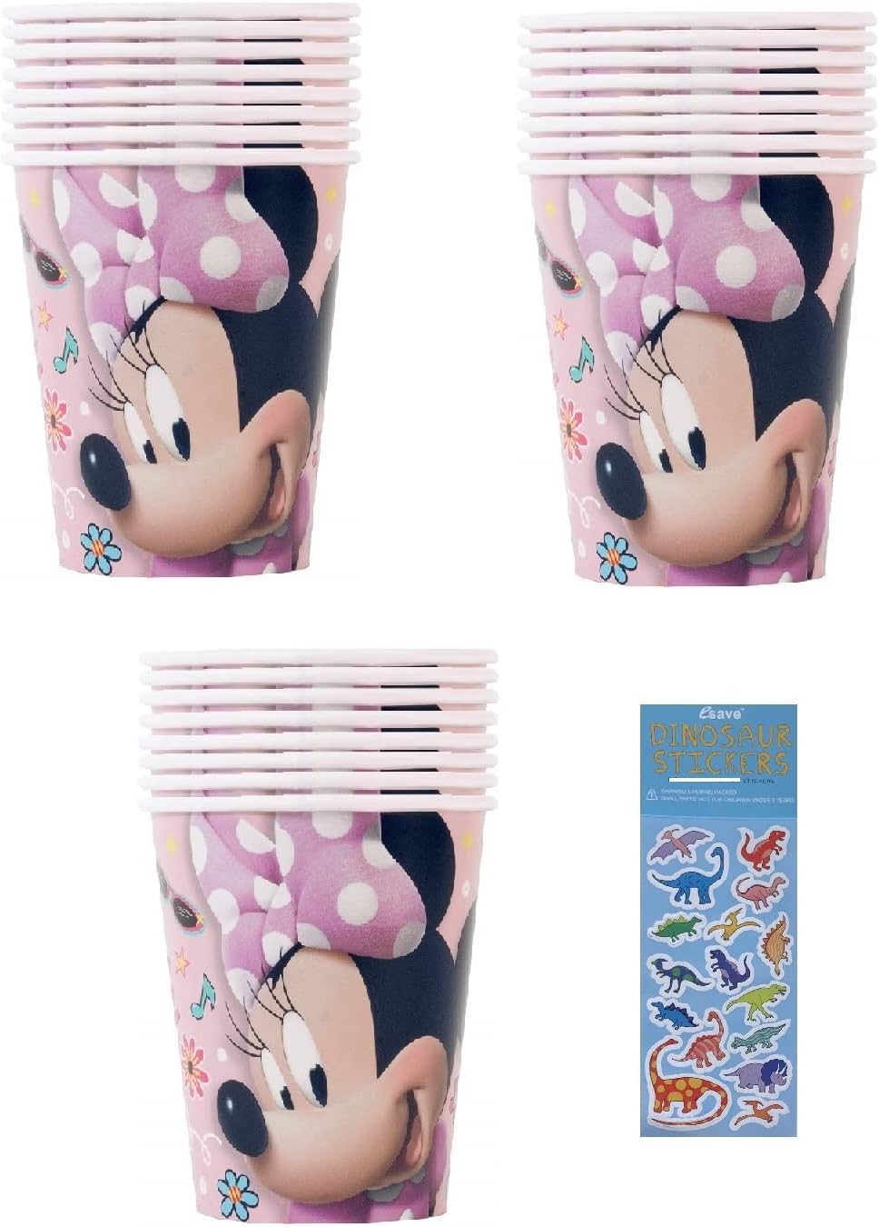 Unique Minnie Mouse Birthday Party Supplies Bundle includes 24 Paper Cups