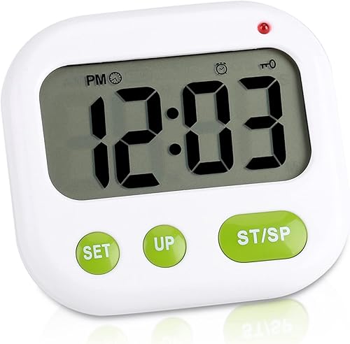 Despertador vibratorio debajo de la almohada, mini reloj despertador, MusicVibration Digital LCD despertador temporizador de cocina electrónico con