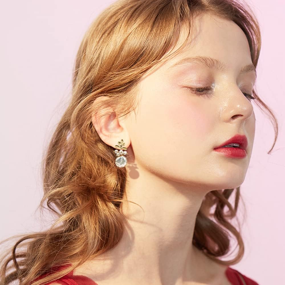 Pearl Earrings with 18k Gold Life Tree, 925 Sterling Needle & Baroque Pearl Drop Earrings for Women - Image 5