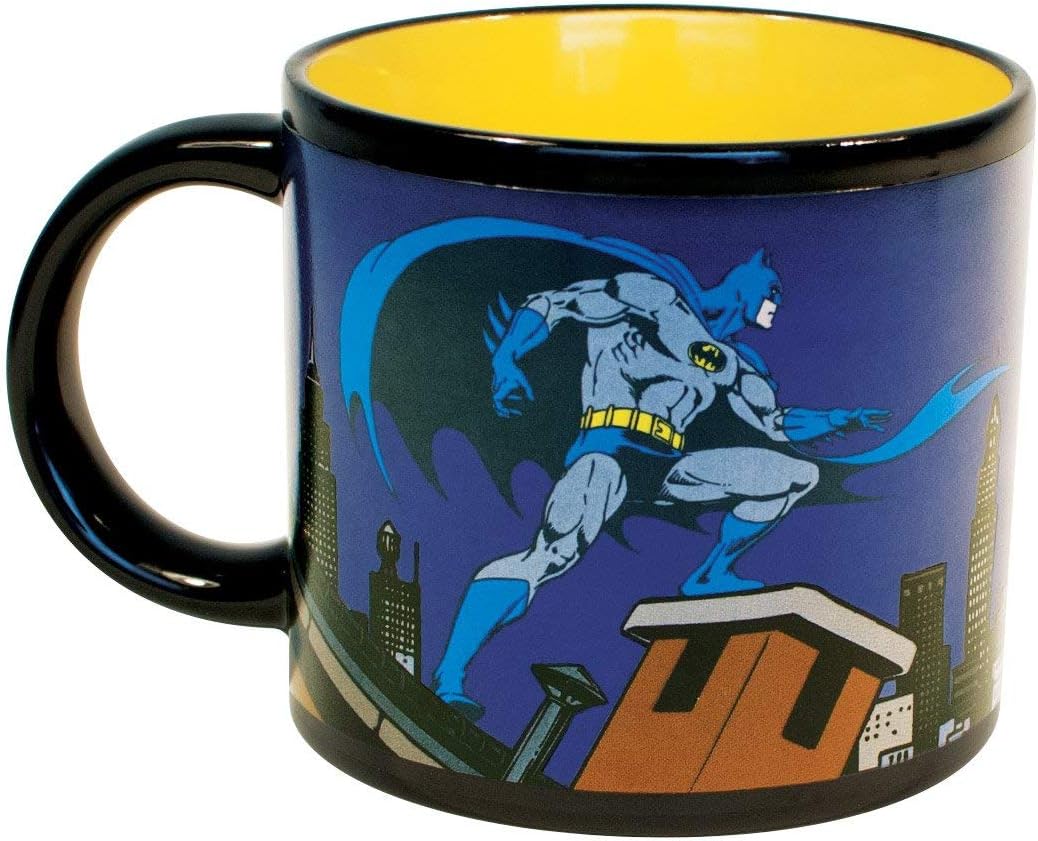 Batman Bat Signal Heat Changing Coffee Mug - DC Comics Officially Licensed - - Add Hot Water and Batman Comes to the Rescue - Comes in a Fun Gift Box