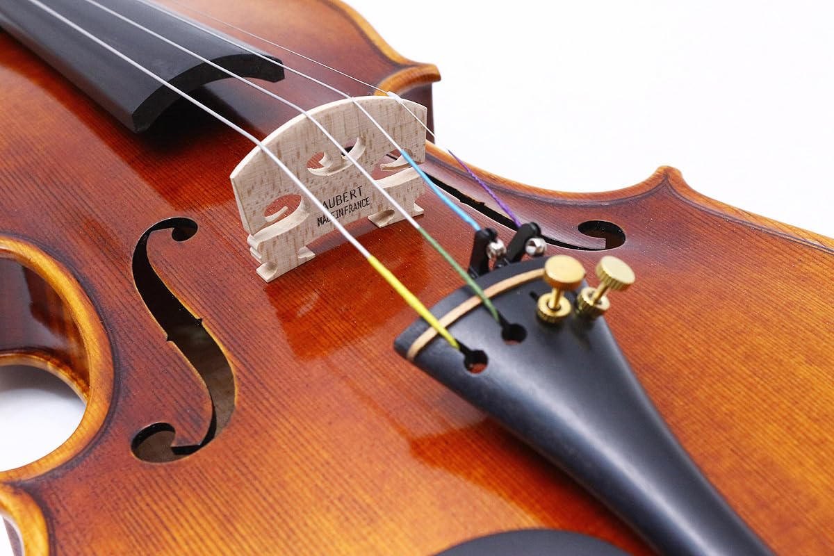 Violino professionale 4/4 full size in legno d'acero fiammato con top in abete rosso e accessori in ebano, kit violino realizzato a mano con custodia e archetto (VA-Violin-X)
