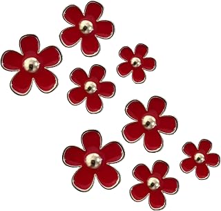8Pcs Car Vent Clamps, Daisy Red Cars Air Vent Clips Car Accessories, Air Conditioning Fragrance Flower Clip for Women