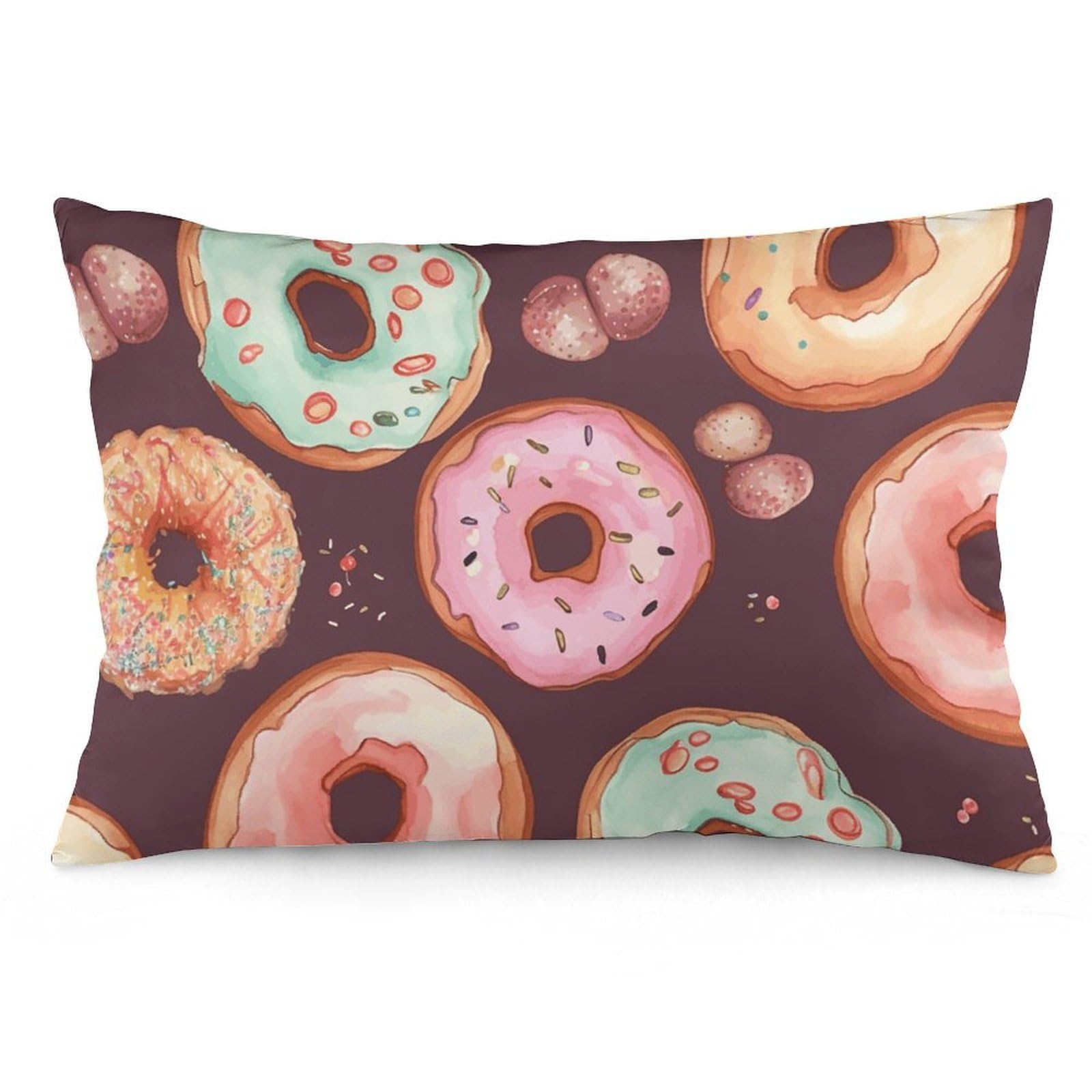 2 Pack Pillow Cases for Hair and Skin, Soft Breathable Pillow Case Covers with Hidden Zipper, Pretty Donuts Pillowcase 20"x30" Pillow Covers for Sleeping Gift