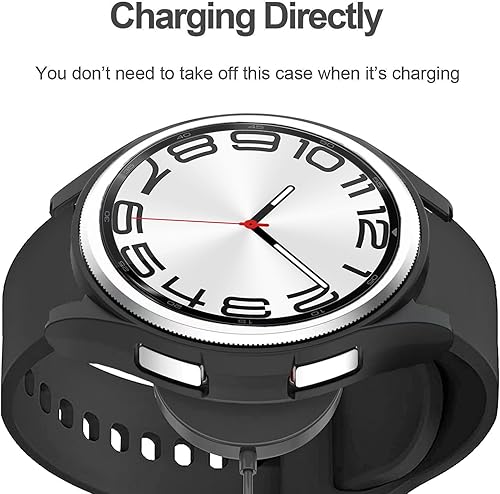 Miniatura 3 de Paquete de 2 Funda para Galaxy Watch 6 de 1.772 pulgadas, policarbonato duro ultrafino, cubierta protectora resistente al agua, protector de