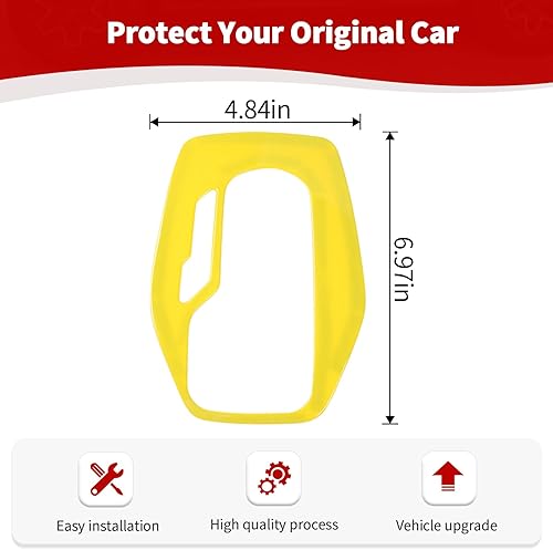Miniatura 6 de RT-TCZ Cubierta amarilla para panel de cambio de marchas Chevy Camaro 2017-2023, accesorios interiores amarillos