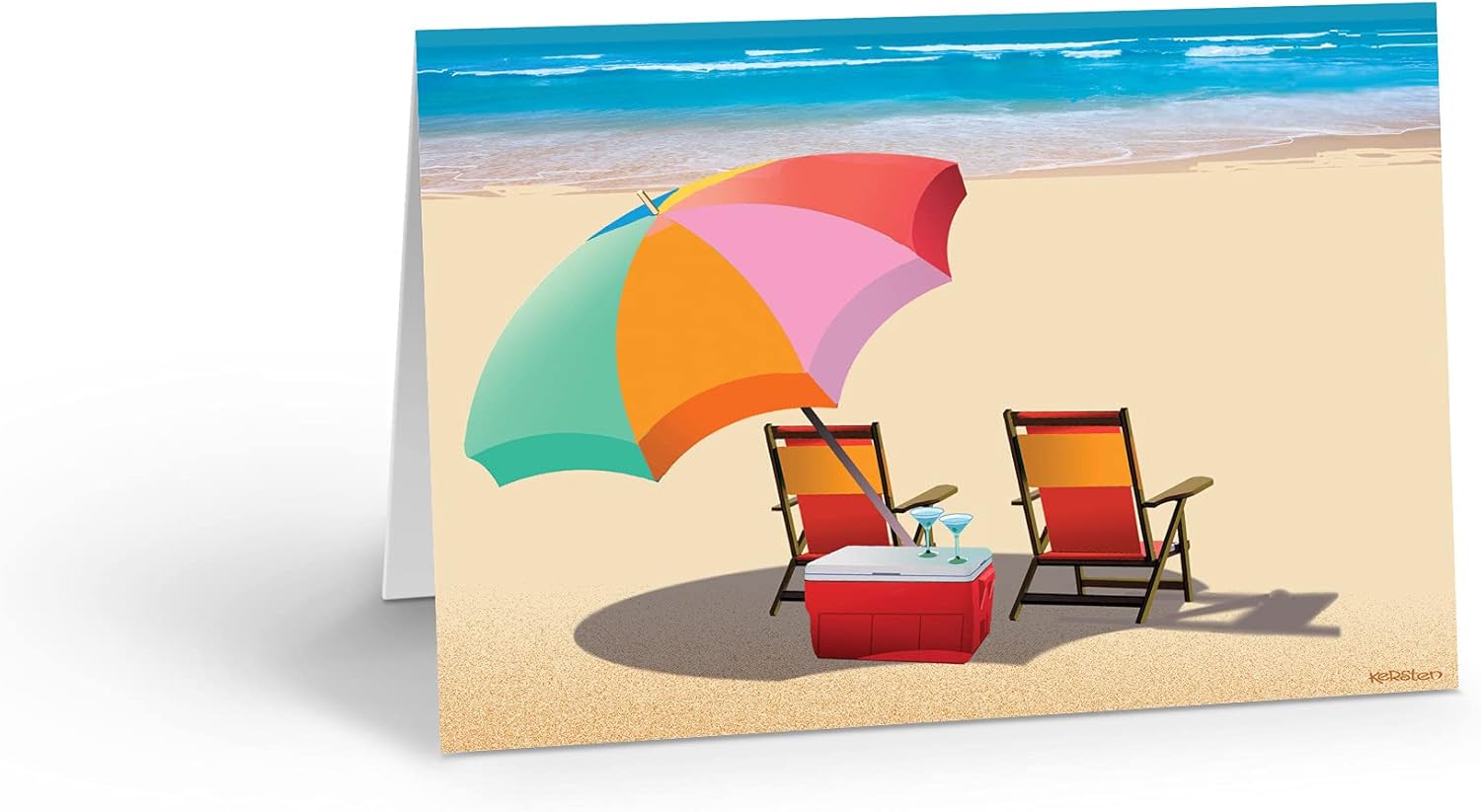 Stonehouse Collection Beach Note Card Set - 24 Custom Note Cards - Beach Ocean Shore Note Cards - Ocean Coast (Personalized Shells)
