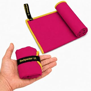 Backpacking Ultralight Quick Dry Microfiber Soft Fast Drying Hand and Face Towel Wash Cloth Camping Yoga Hiking Active Lifestyle Small (Magenta, Small)