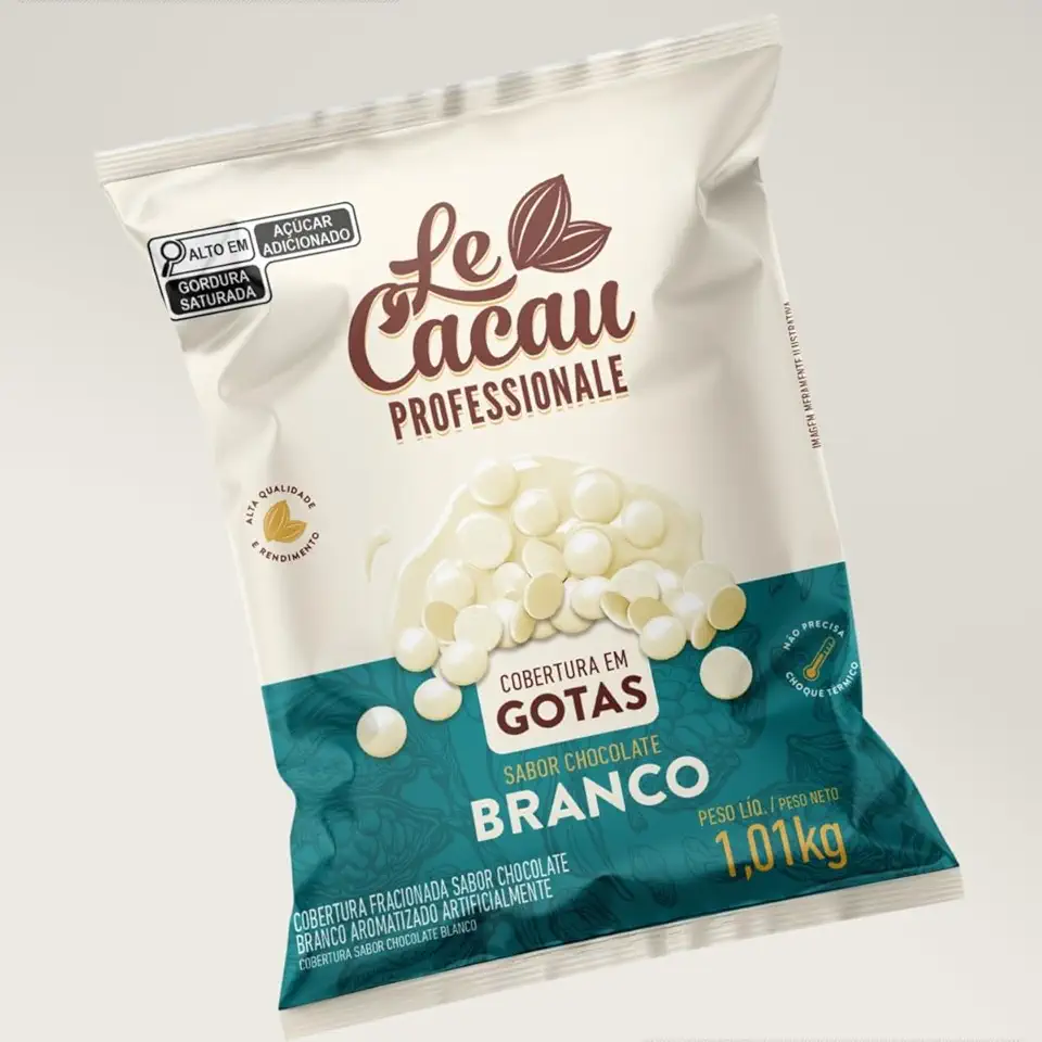 Gotas de Chocolate Branco Le Cacau 1,01kg Cobertura Rechear