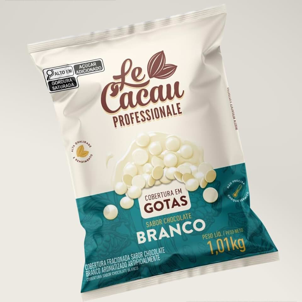 Gotas de Chocolate Branco Le Cacau 1,01kg Cobertura Rechear