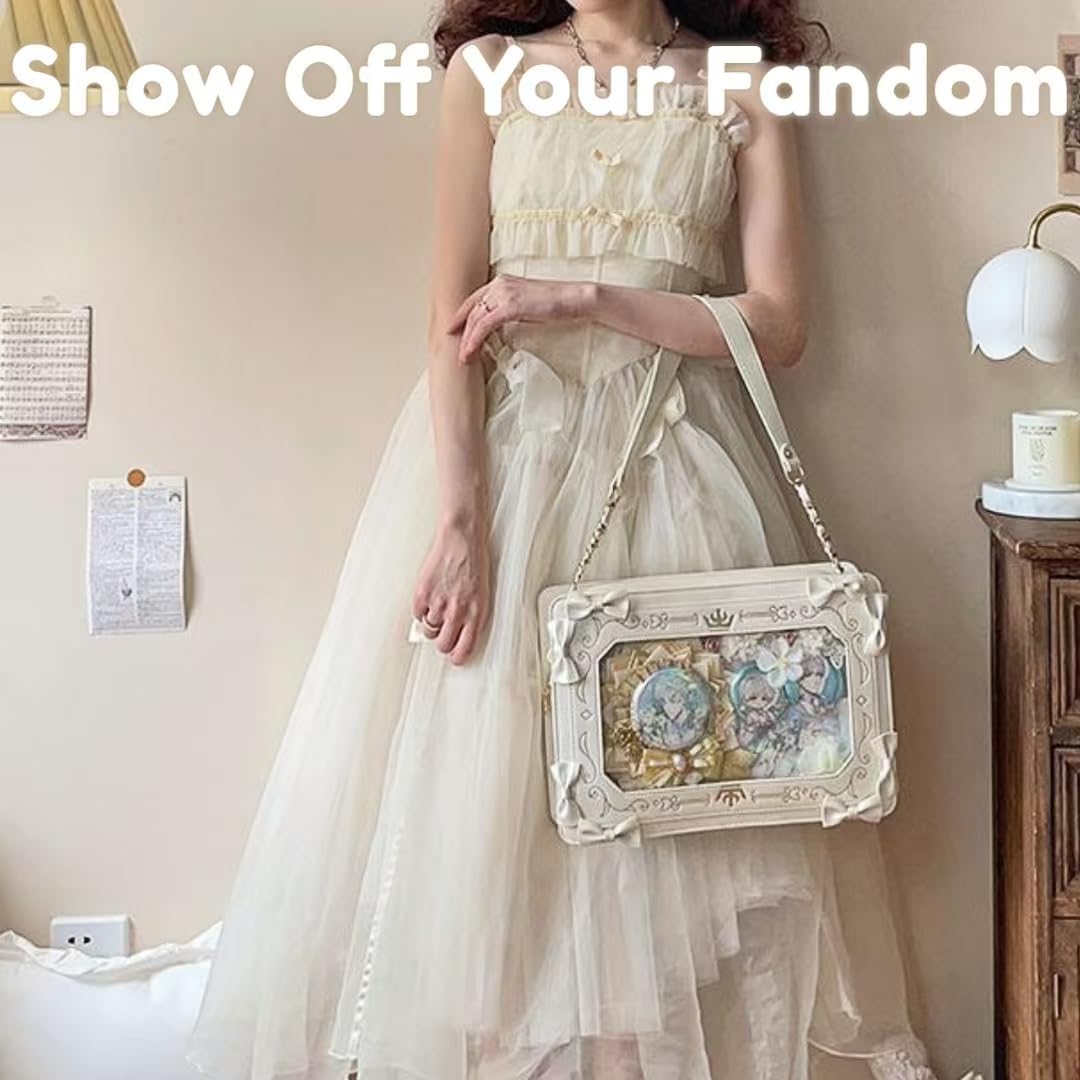 Cute Ita Bag Multi-Purpose Crossbody Bag Messenger Bag Shoulder Tote Bag Purse Kawaii Anime Pin Display Bag for Cosplay