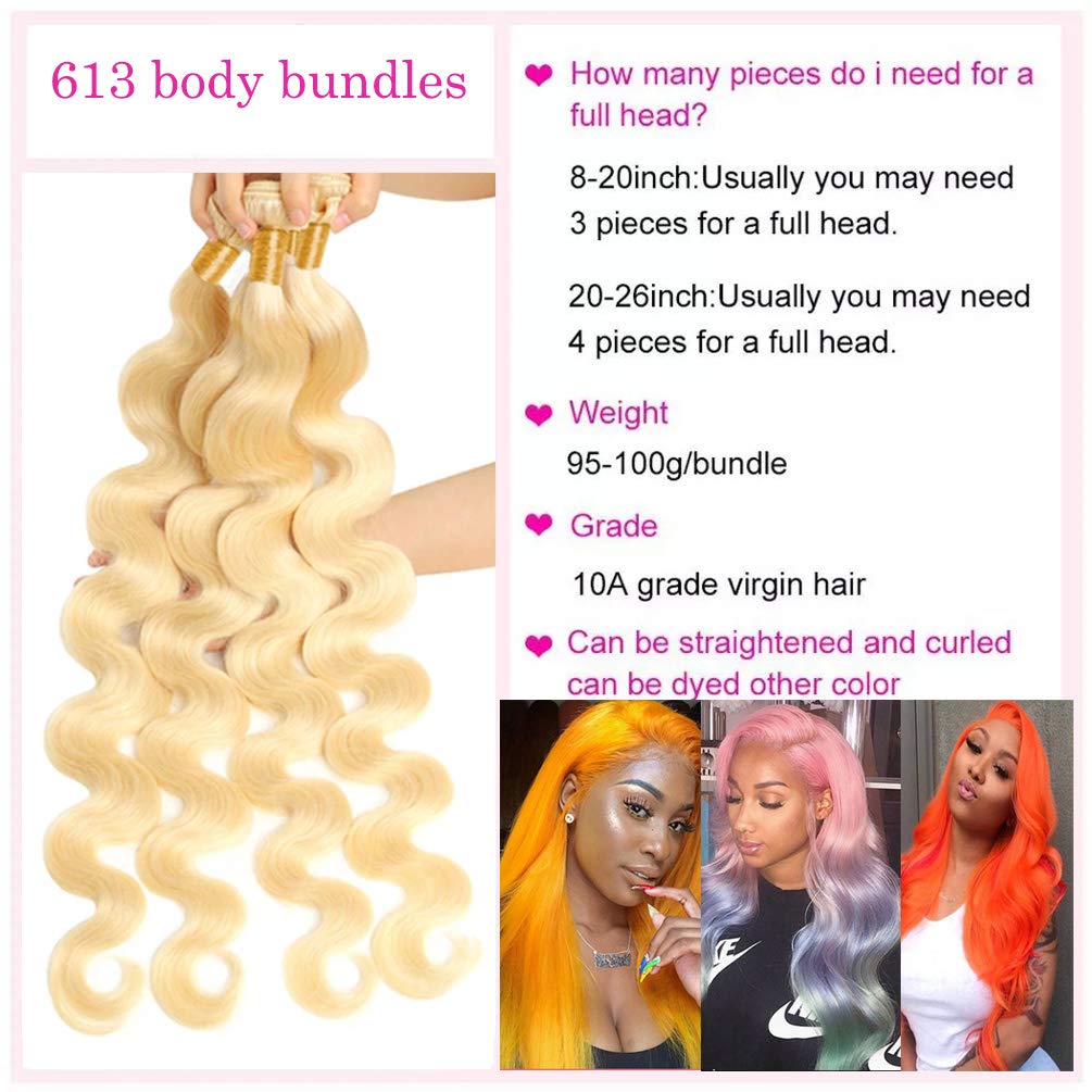 Amazon.com : 613 Blonde Bundles with Closure Brazilian  display picture 1