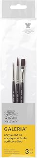 Winsor & Newton Galeria Acrylic Brush Pack, Short Handle, 3 Pack