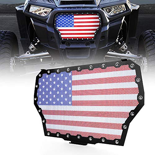 Xprite Black Steel Grille with U.S. Flag Mesh Grill for 2017-2018 Polaris RZR 1000 XP Turbo