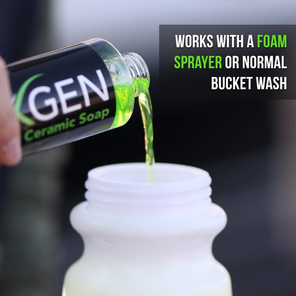 Nexgen Premium Ceramic Car Wash Soap - Build Ceramic Coating During Wash on Cars, Trucks, Boats and Bikes - SiO2 Shampoo Works with Foam Guns, Cannons, Pressure Washer, Bucket and Wash Mitt (8 oz)