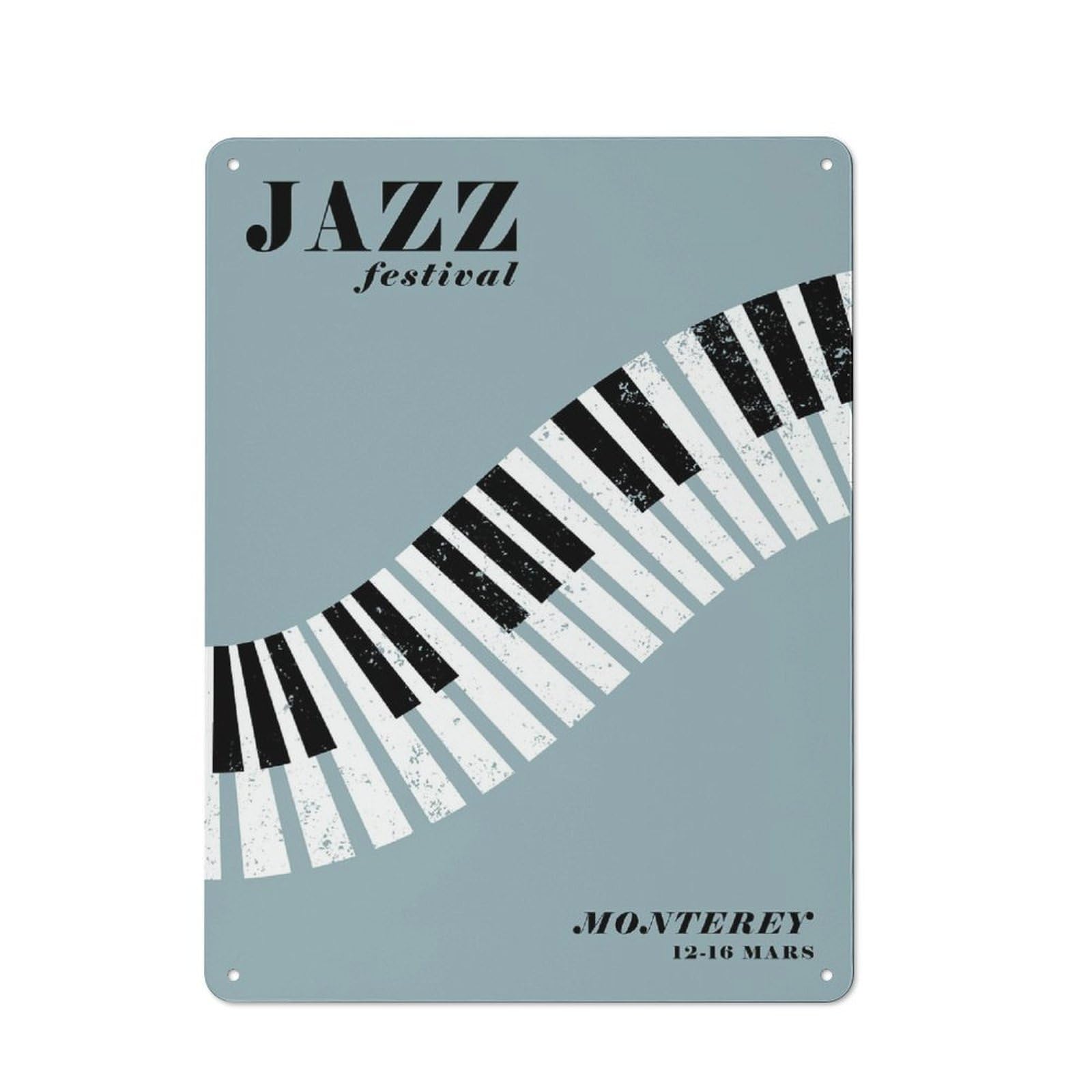 Junmoney Style-23 Metal Wall Sign 40X30cm Featuring Monterey Jazz Festival For Workshop Wall, For Vintage Wall Decor Fans, For Kitchen And Home Bar Decor