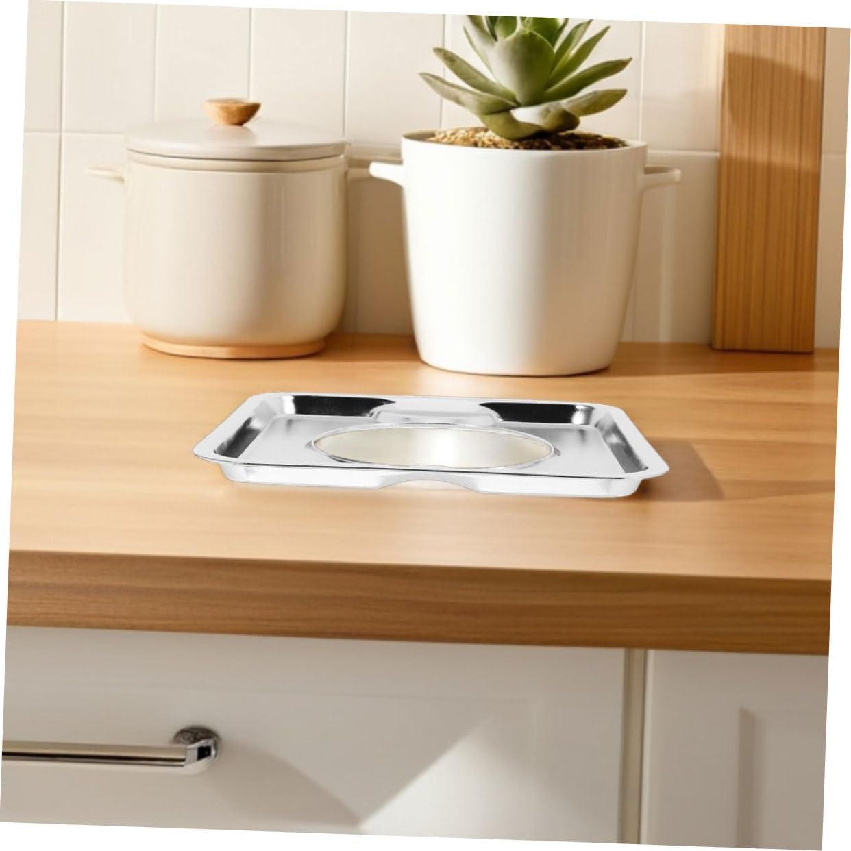 ARTIBETTER 2pcs Replacement Gas Stove Drip Pan Heavy Duty Square Gas Range Pan Stainless Steel Stove Drip Tray for Burner Easy Cleaning