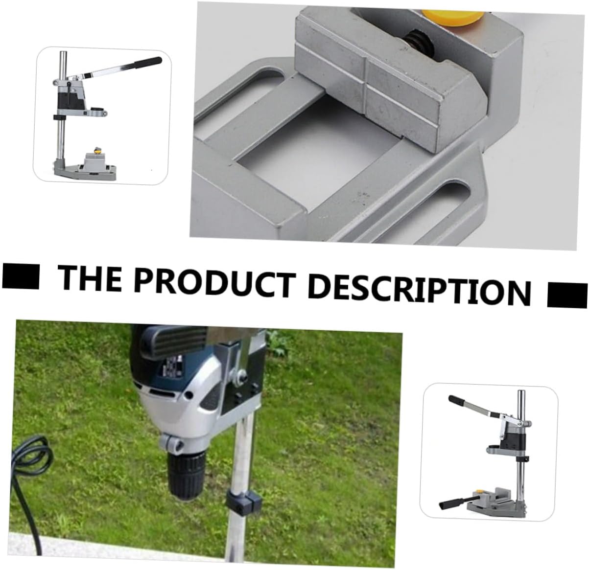 Adjustable Single Hole Drill Press Rack with Iron Base, Universal Drill Stand Bench Clamp Support Tool for Power Tool Accessories and Workshop Use