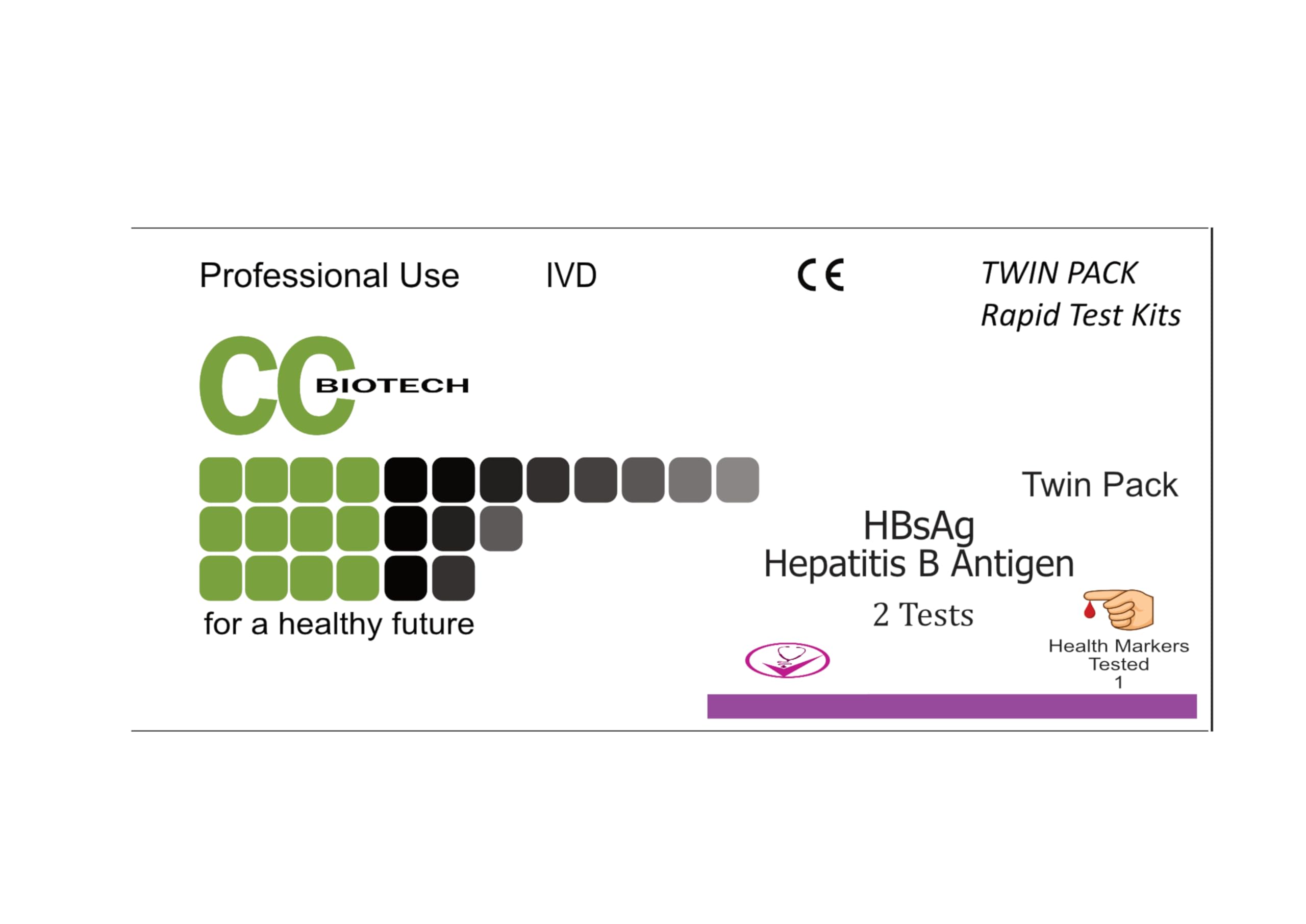Lot de 2 kits de test professionnel pour hépatite B