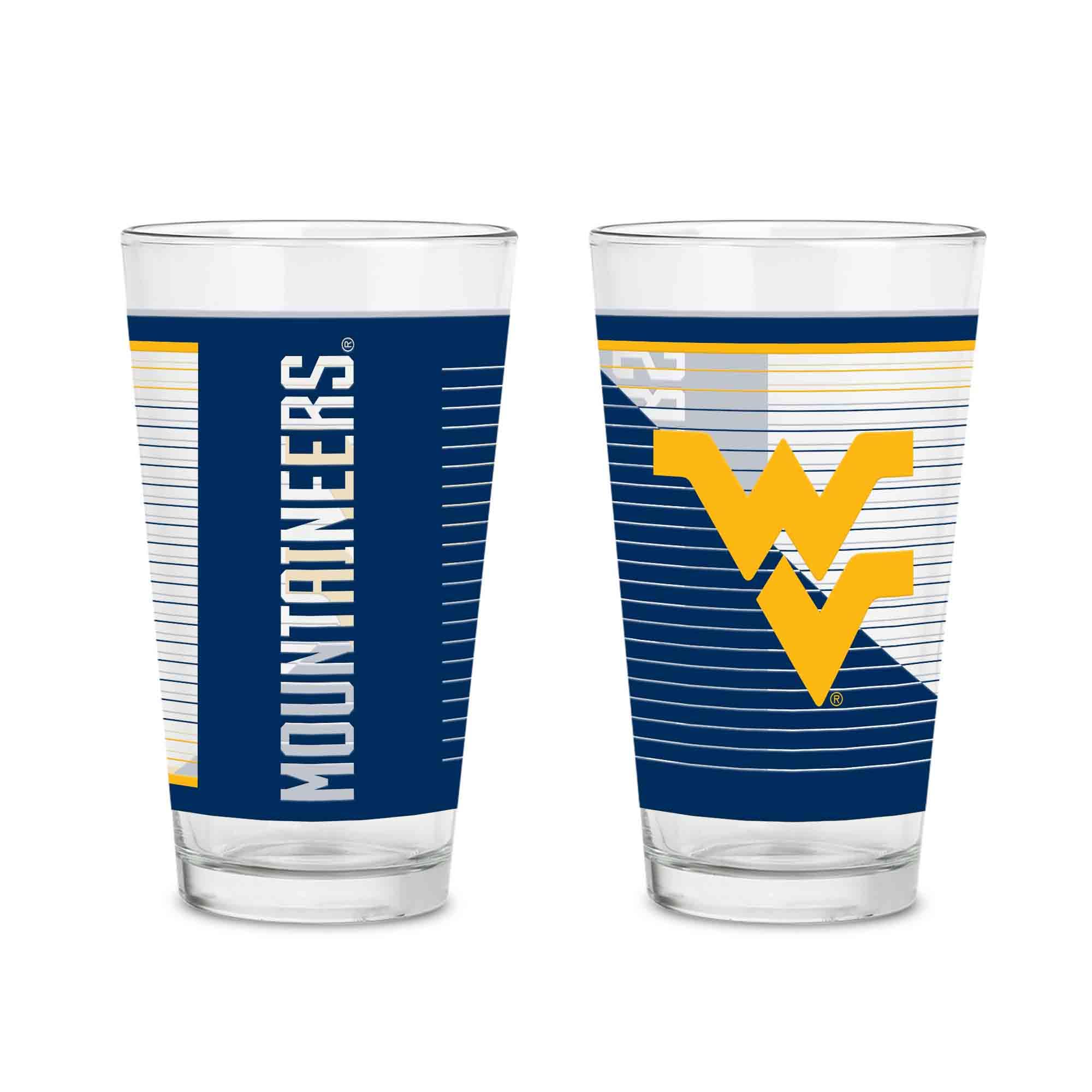 Verres à pinte West Virginia Mountaineers robustes pour fans de sport NCAA