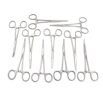 10 Assorted Kelly Locking Hemostat Forceps 5.5" Ideal for All Types of Hobby and First Aid Kit