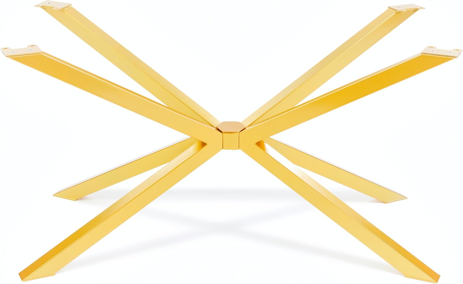 53''L x 28''H x 26'' W Heavy Duty Spider Style Table Bases, Heavy Duty Steel Table Legs, Urban Industrial & Utility Legs, Ultra Stable Table Bases, Easy to Assemble (Yellow Gold)