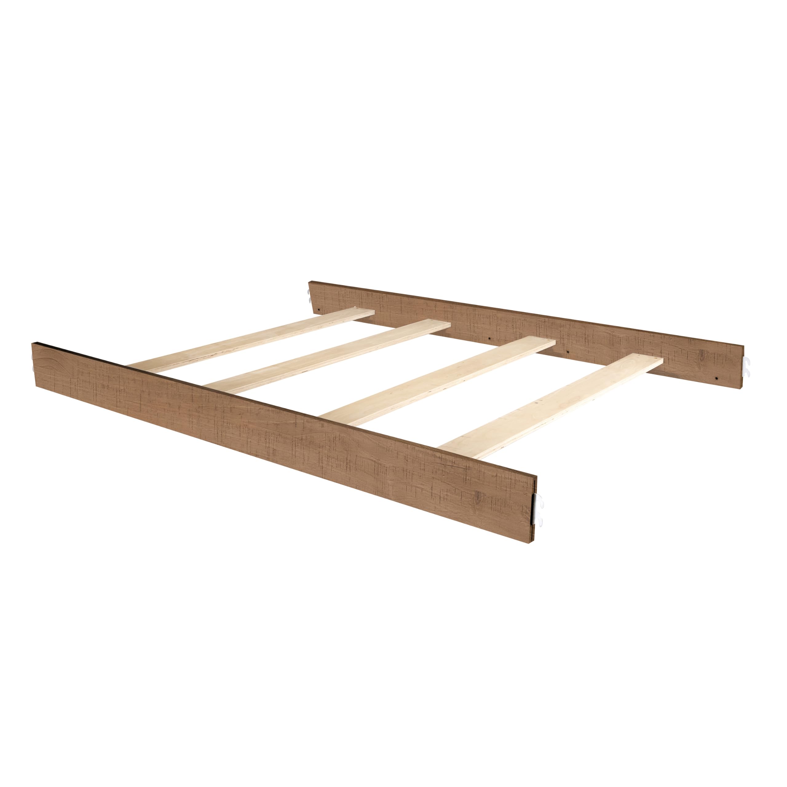 Evolur Stilnovo Mid Century Convertible Crib Wooden Full Size Bed Rail I Lasting Quality, Sugarcane