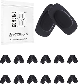 Eyeglass Nose Pads, 12 Pairs Black Soft Silicone Glasses Nose Pad for Costa South Point/Flagler/Ponce/Wader; for Oakley Spindle/Cartridge/Latch Key/Diecutter/Latch Alpha Eyeglass