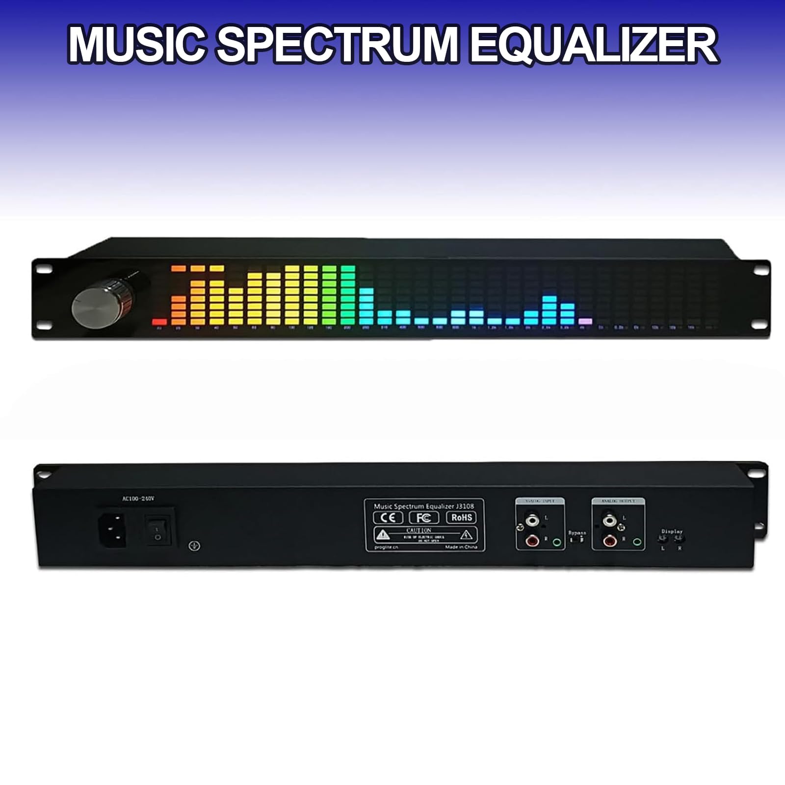Égaliseur de spectre musical, Égaliseur numérique double canal 15 bandes, Égaliseur graphique numérique, 31 bandes et modes multiples, 10 effets sonores prédéfinis, Gain jusqu'à ±30 dB, pour scène