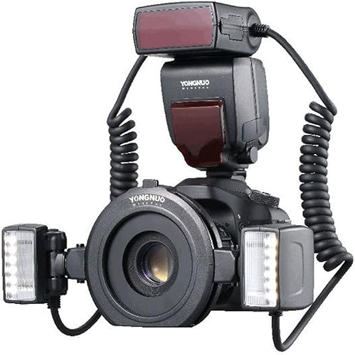YONGNUO YN24EX TTL Macro Flash Speedlite 2 unids Flash Heads 4 unids Anillos adaptadores para cámaras Canon DSLR