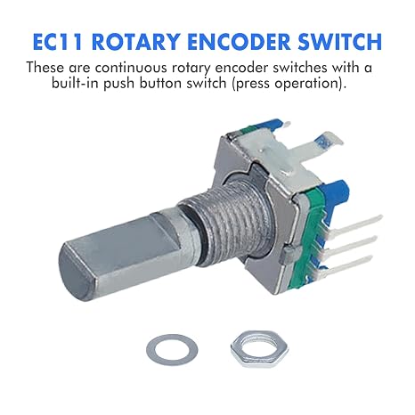 Rotary Encoder Code Switch 5pcs EC11 360 Degree Digital Potentiometer 5 Pin Handle Length 20mm for Electronics Projects Data Input