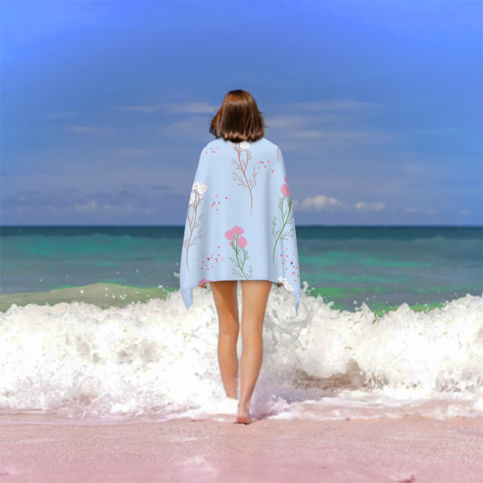 Serviette De Plage Microfibre 100x200 Cm - Imprimé Graffiti 3D, Séchage Rapide Et Anti-sable