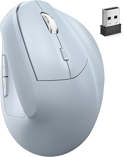 Ratón inalámbrico ergonómico (Bluetooth+USB) Modo dual vertical silencioso portátil multidispositivo Ergo Carpiano túnel ratones para