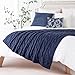 Battilo Navy Cable Knit Throw Blankets for Couch, Super Soft Warm Cozy Decorative Knitted Throw Blanket for Bed, Sofa, Chair 50