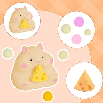 3PCS Hamster Squishy Cat Paw Squishy Toys Taba Squishy Paw Toys Stress Relief for Kids Adults Fufu Squishy Hamster Set for Anxiety Portable Taba Squishy Kit Oreo Squishy for Party Favors