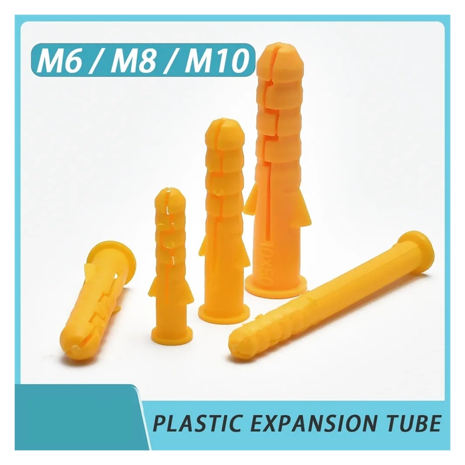 Tornillos de expansión de plástico Pack Tacos de Expansión Plástico M6 M8 M10 for Tornillos autorroscantes(50mm,M10 150pcs)