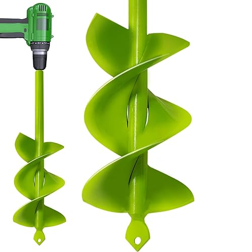 Vista 16 de Broca de taladro de 8 x 42 cm, eje totalmente sólido de doble hoja para plantar flores y bulbos, para hacer agujeros en espiral, rápida, excavadora