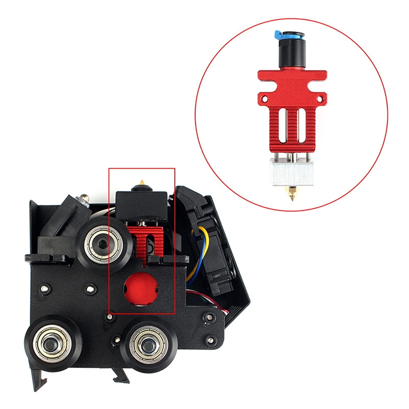 Druckerteile Zusammengebautes Full Extruded Hotend Kit für CR-6 SE Drucker Extruder Düsenkit Starre 3D Drucker Düsenzubehör Ersatzteile (Farbe : Schwarz) (Color : Black)